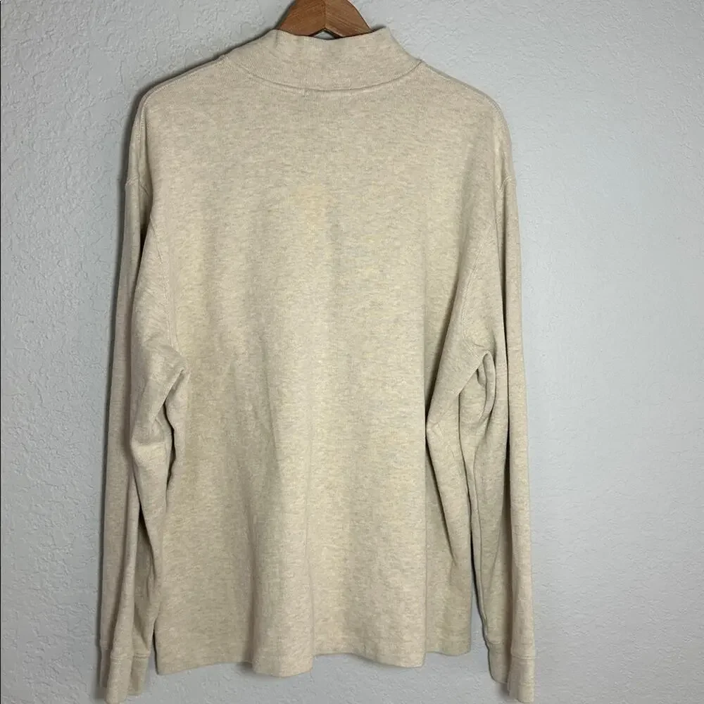 Polo Ralph Lauren Men's Cream 1/4 Zip Pullover Sweater Size XXL Preppy Warm